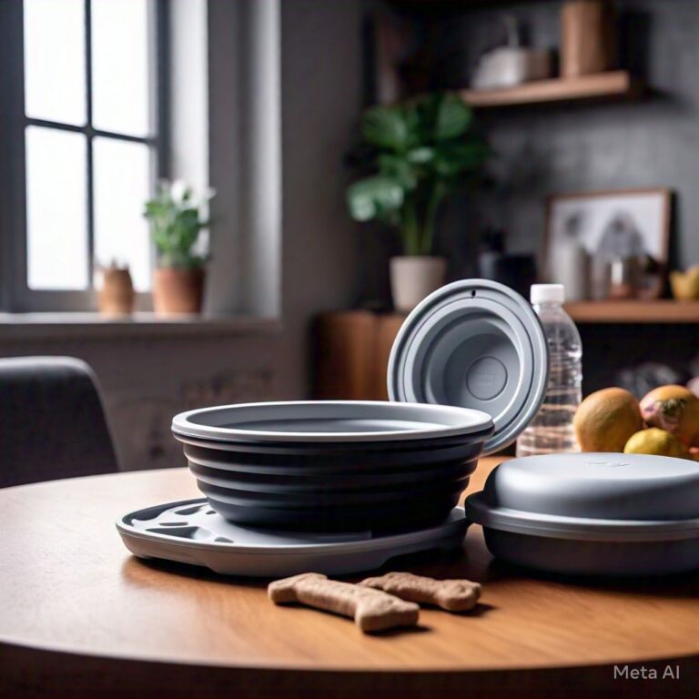 collapsible dog bowl with lid,