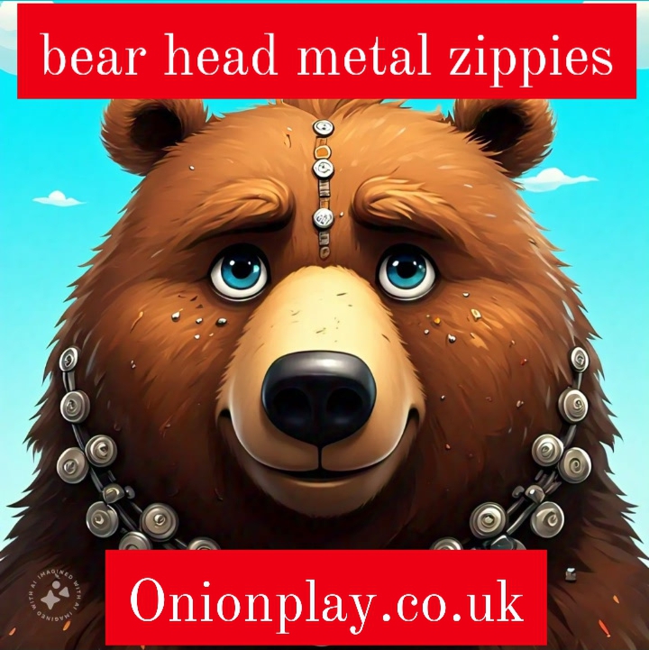 bear head metal zippies