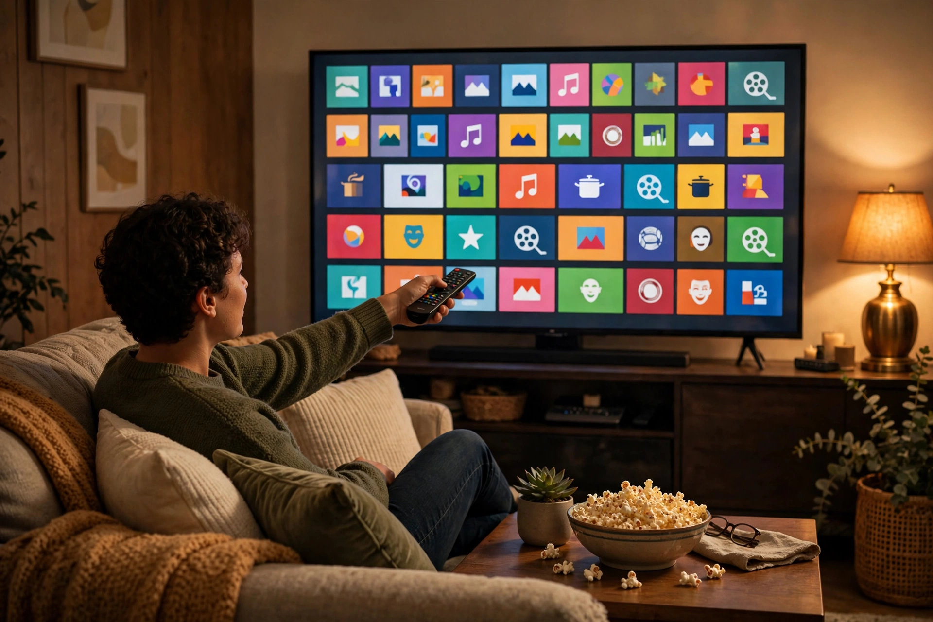 Sports streaming on television illustration