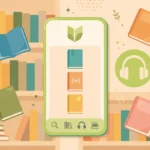 Libby library app illustration with ebooks and audiobooks