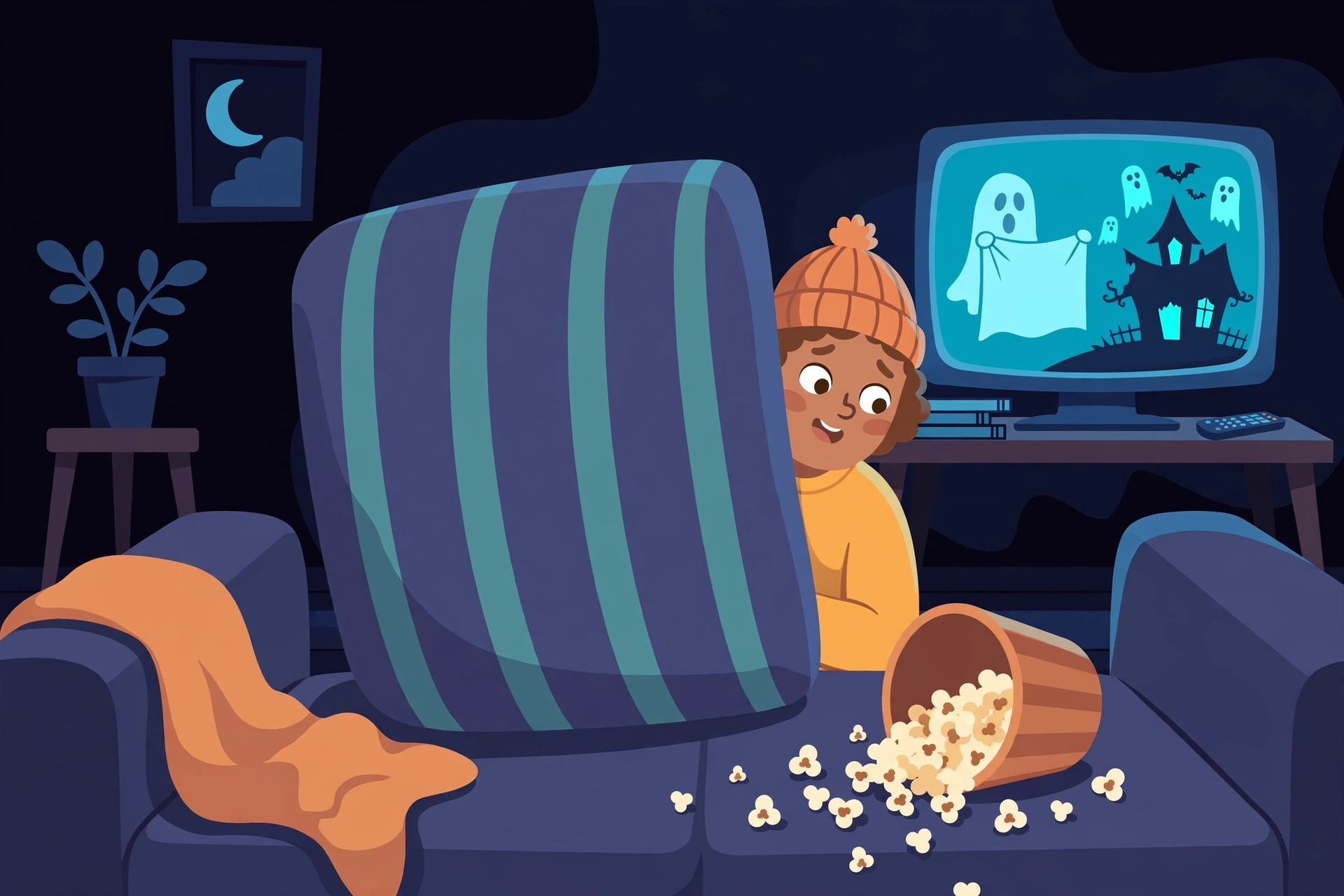 Horror movie streaming illustration
