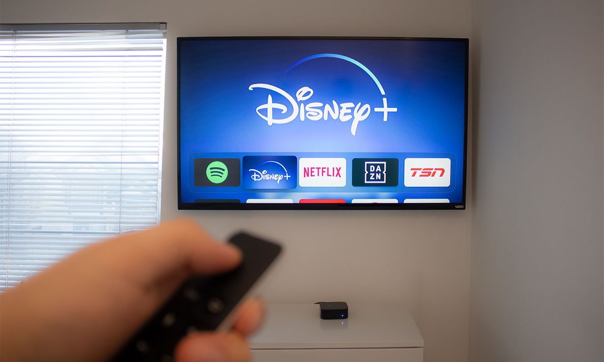 Smart TV screen showing streaming app options