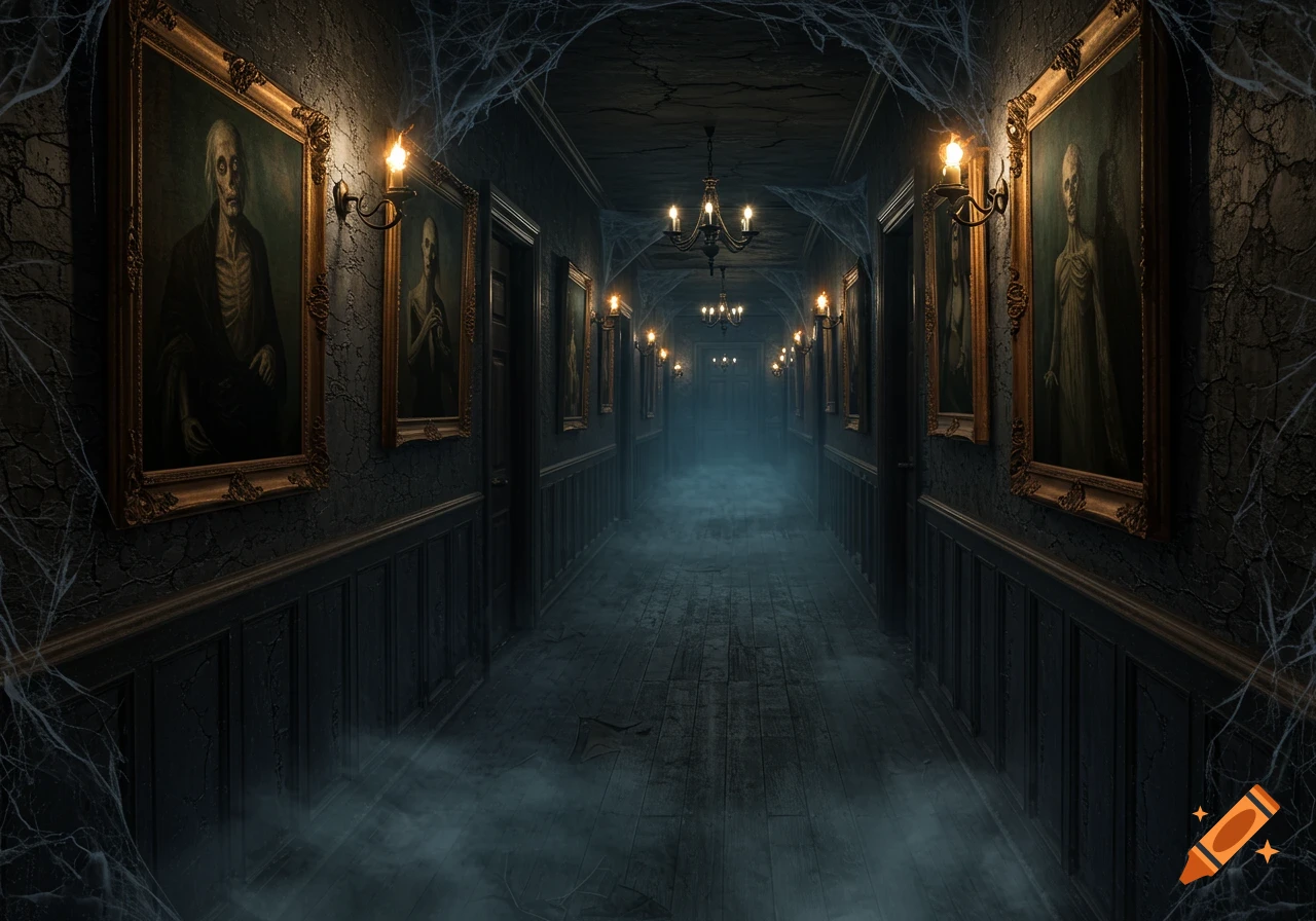 Mysterious dark scene setting a chilling mood for horror viewing